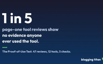 We Checked 47 Page-One Tool Reviews for Proof the Writer Actually Used the Tool. 1 in 5 Had None.
