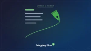 Pen nib and text lines illustrating a small business brand kit built on a budget - Blogging Titan