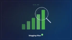 Green analytics bars under a search lens for the AI Overviews opt-out visibility strike post - Blogging Titan