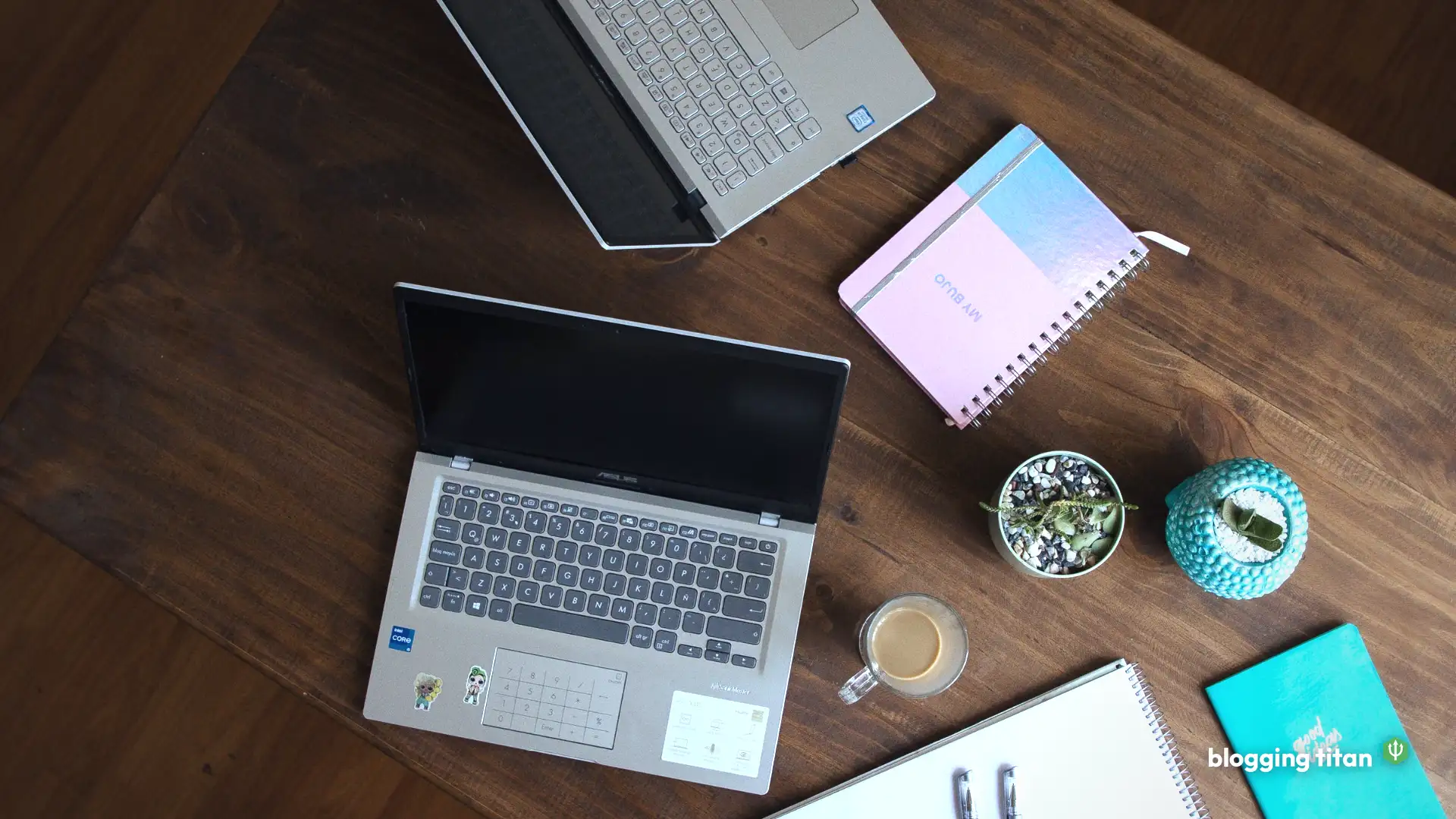 Documentary desk photograph used as the featured image for best ai website builders - Blogging Titan