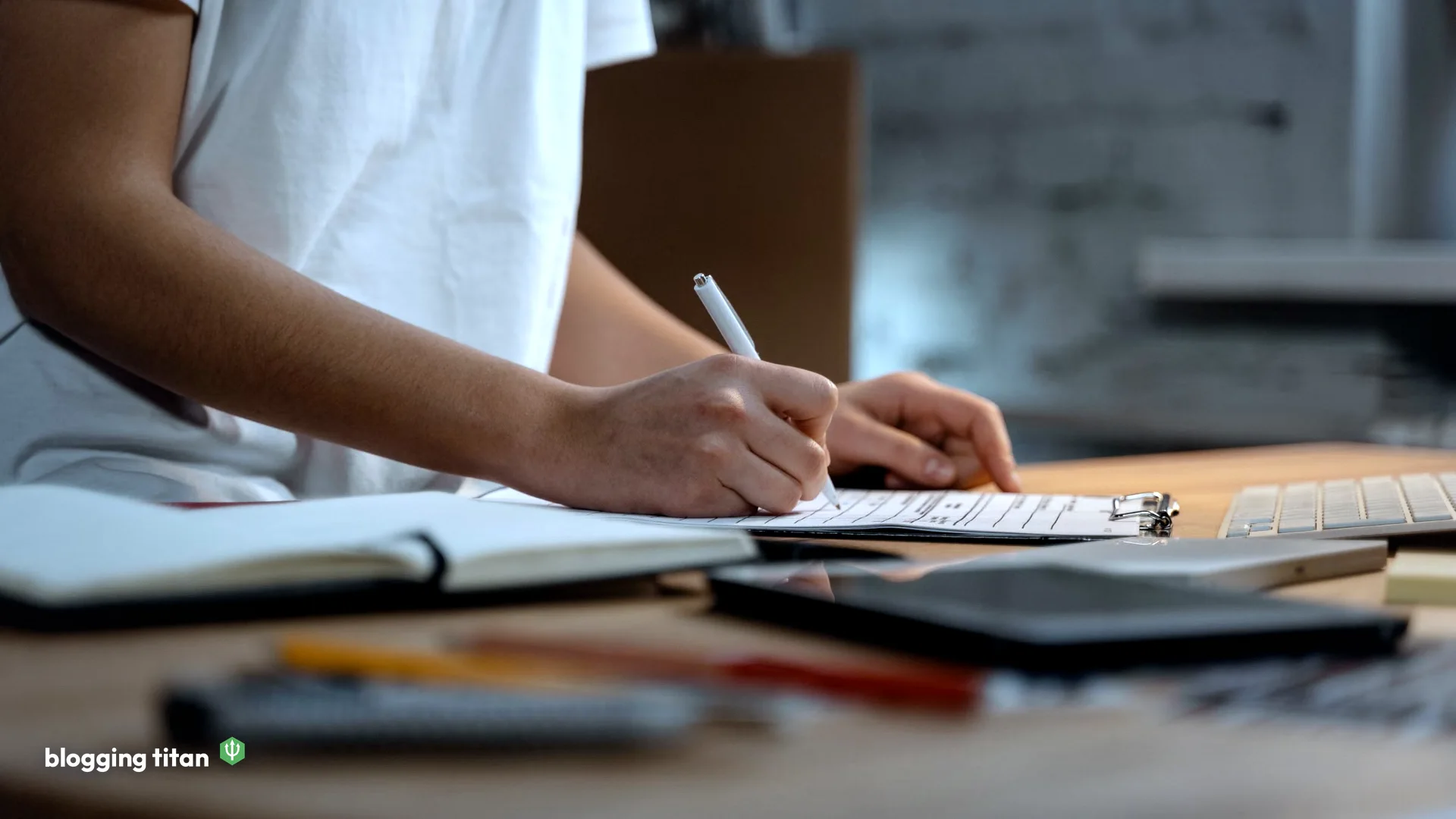 Documentary desk photograph used as the featured image for namecheap review - Blogging Titan