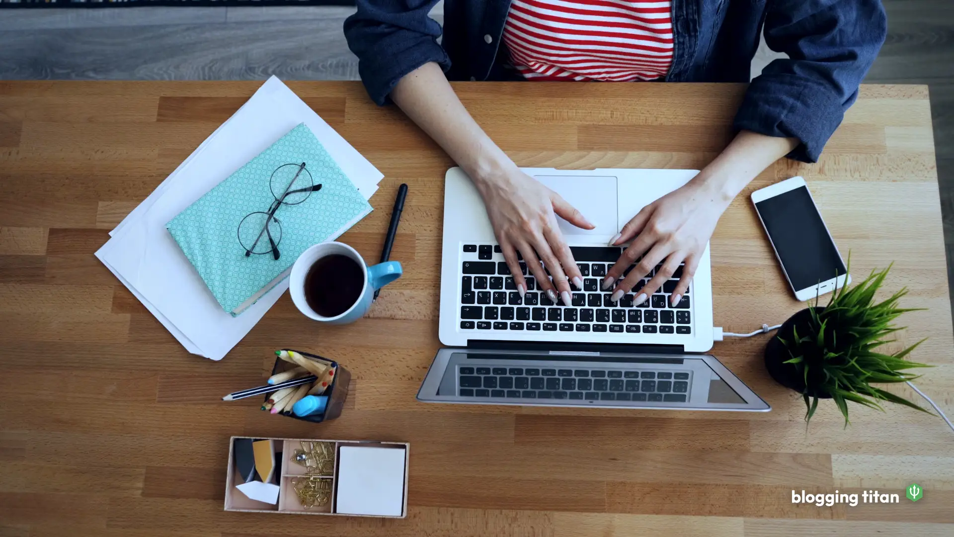 Documentary desk photograph used as the featured image for promote your blog on search engines - Blogging Titan